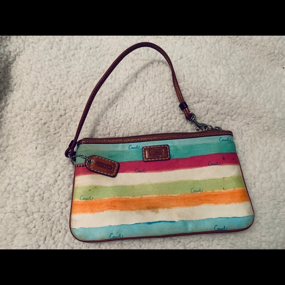 Coach wristlet- multicolored